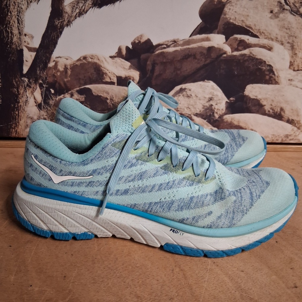 Hoka One One Cavu 3 Womens Running Shoes Blue Teal Athletic Sneakers Size 8.5